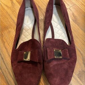 Cole Haan Women's Burgundy Suede Loafers
